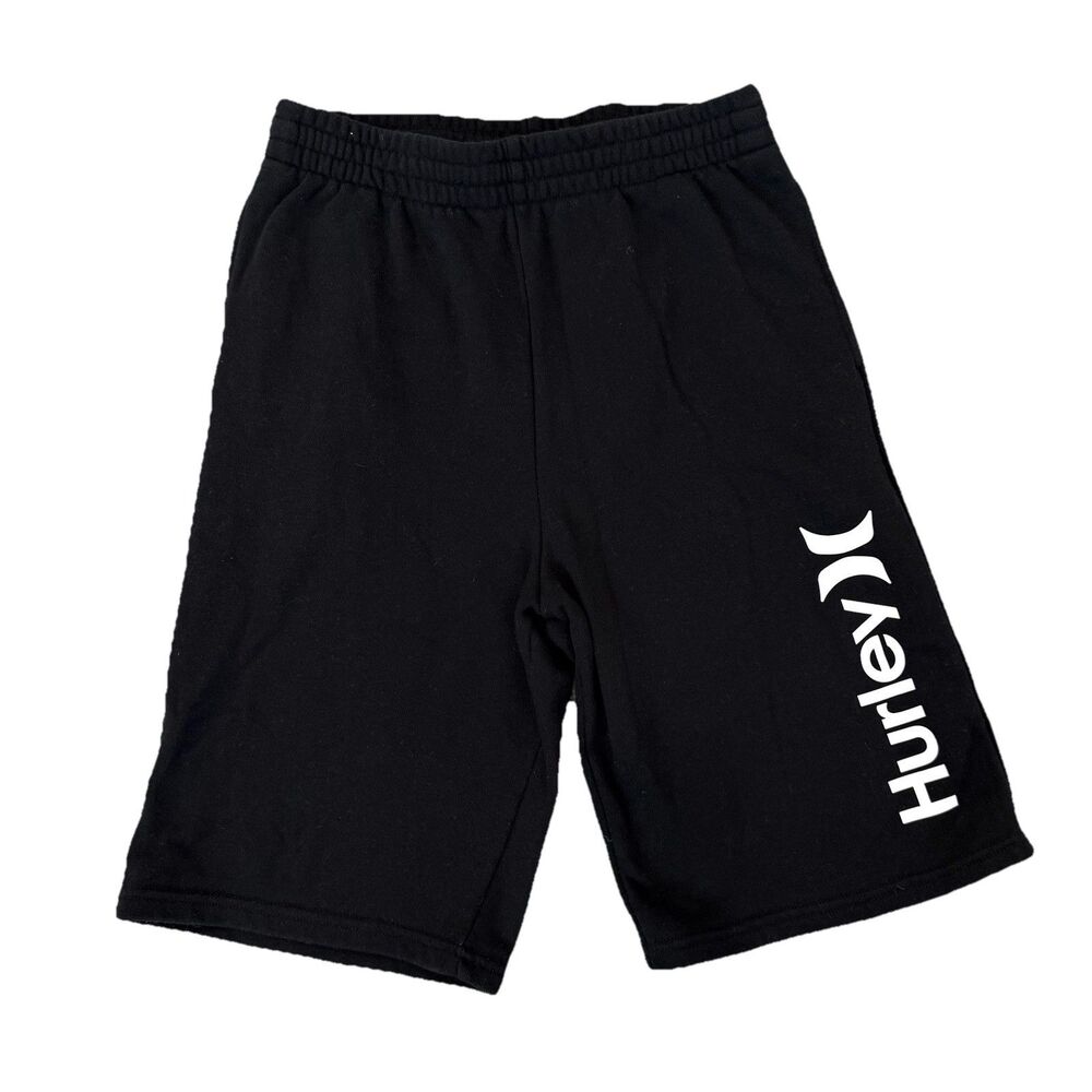 Hurley Shorts Boys Youth Size XL Black Sweats Drawstring Logo